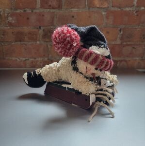 Crafted Plush Winter Sledding Snowman